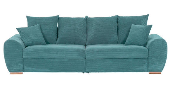 BIGSOFA  in Cord Petrol  - Eichefarben/Petrol, KONVENTIONELL, Holz/Textil (270/72/109cm) - Carryhome
