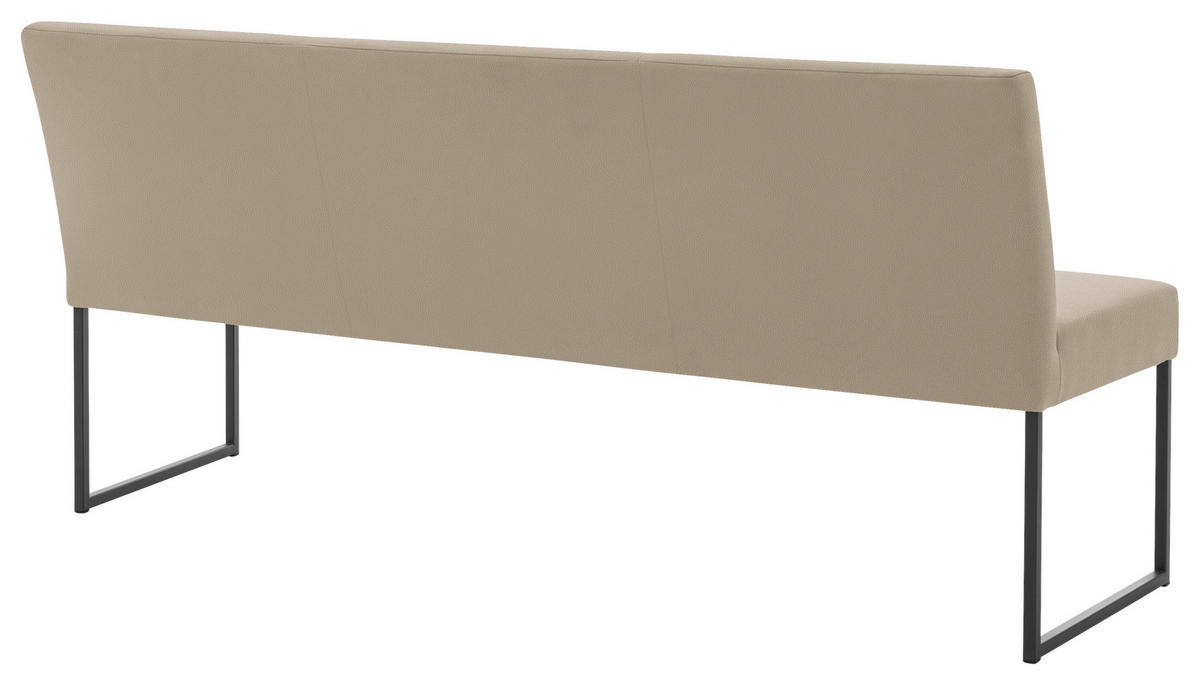 SITZBANK 180/86/62 cm Lederlook, beschichtet Taupe Metall  - Taupe/Anthrazit, Design, Textil/Metall (180/86/62cm) - Musterring