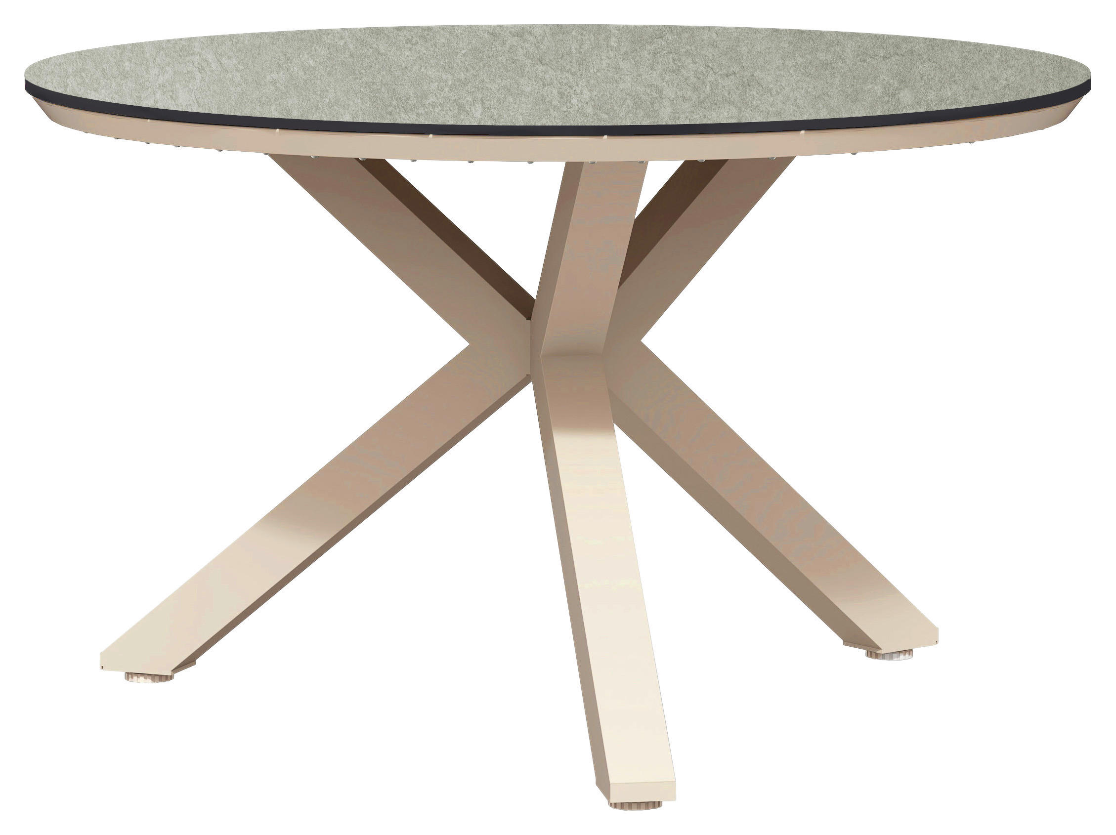 GARTENTISCH 120/120/75 cm Metall, Kunststoff rund  - Champagner/Anthrazit, Basics, Kunststoff/Metall (120/120/75cm) - Tierra Outdoor