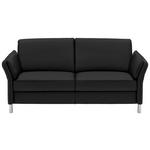 3-SITZER-SOFA Latina in Echtleder Schwarz   - Alufarben/Schwarz, Design, Leder/Metall (190/82/99cm) - Dieter Knoll