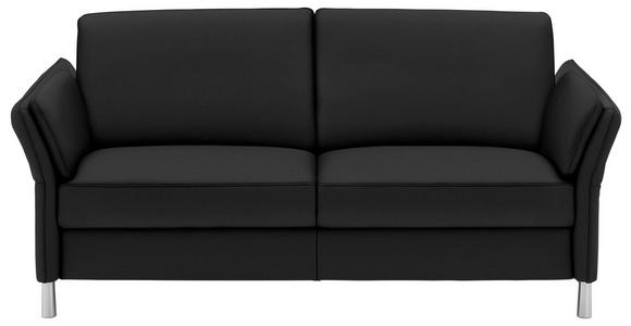 3-SITZER-SOFA Latina in Echtleder Schwarz   - Alufarben/Schwarz, Design, Leder/Metall (190/82/99cm) - Dieter Knoll