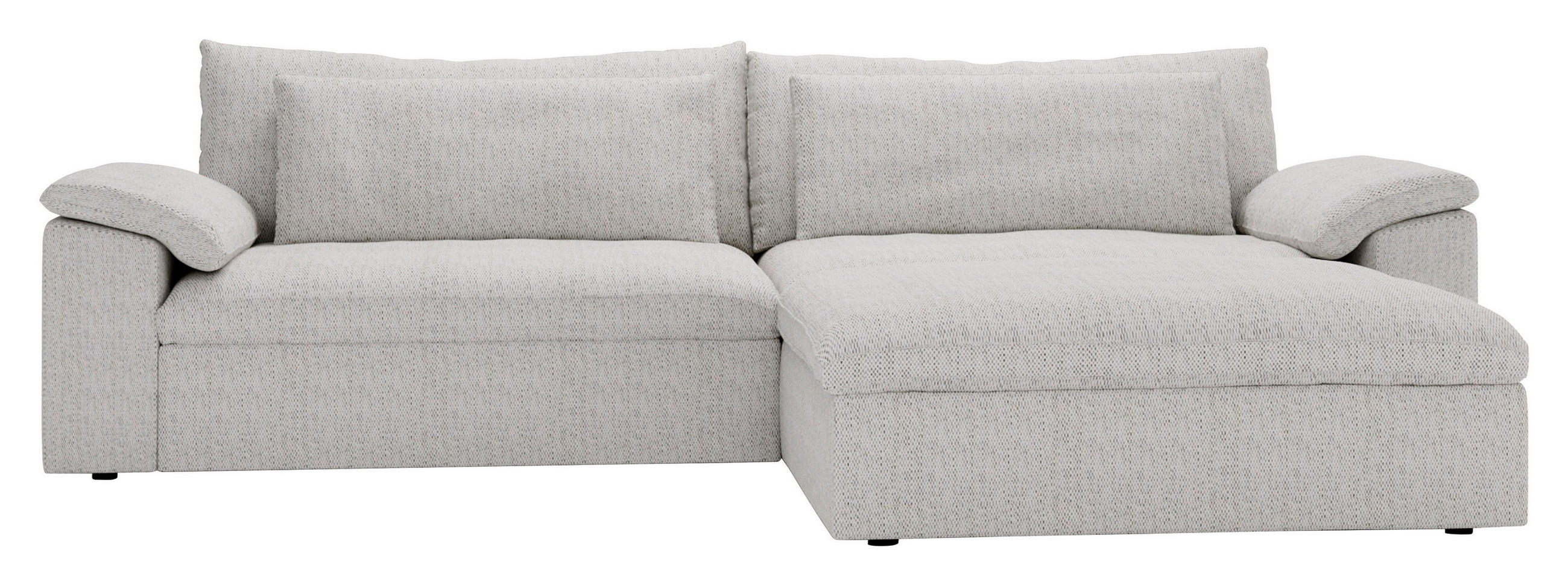 ECKSOFA  in Webstoff Grau  306/198 cm  - Schwarz/Grau, MODERN, Kunststoff/Textil (306/198cm) - Carryhome