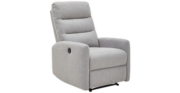 FERNSEHSESSEL  mit Webstoff Hellgrau  - Hellgrau/Schwarz, Design, Kunststoff/Textil (78/105/94cm) - Carryhome