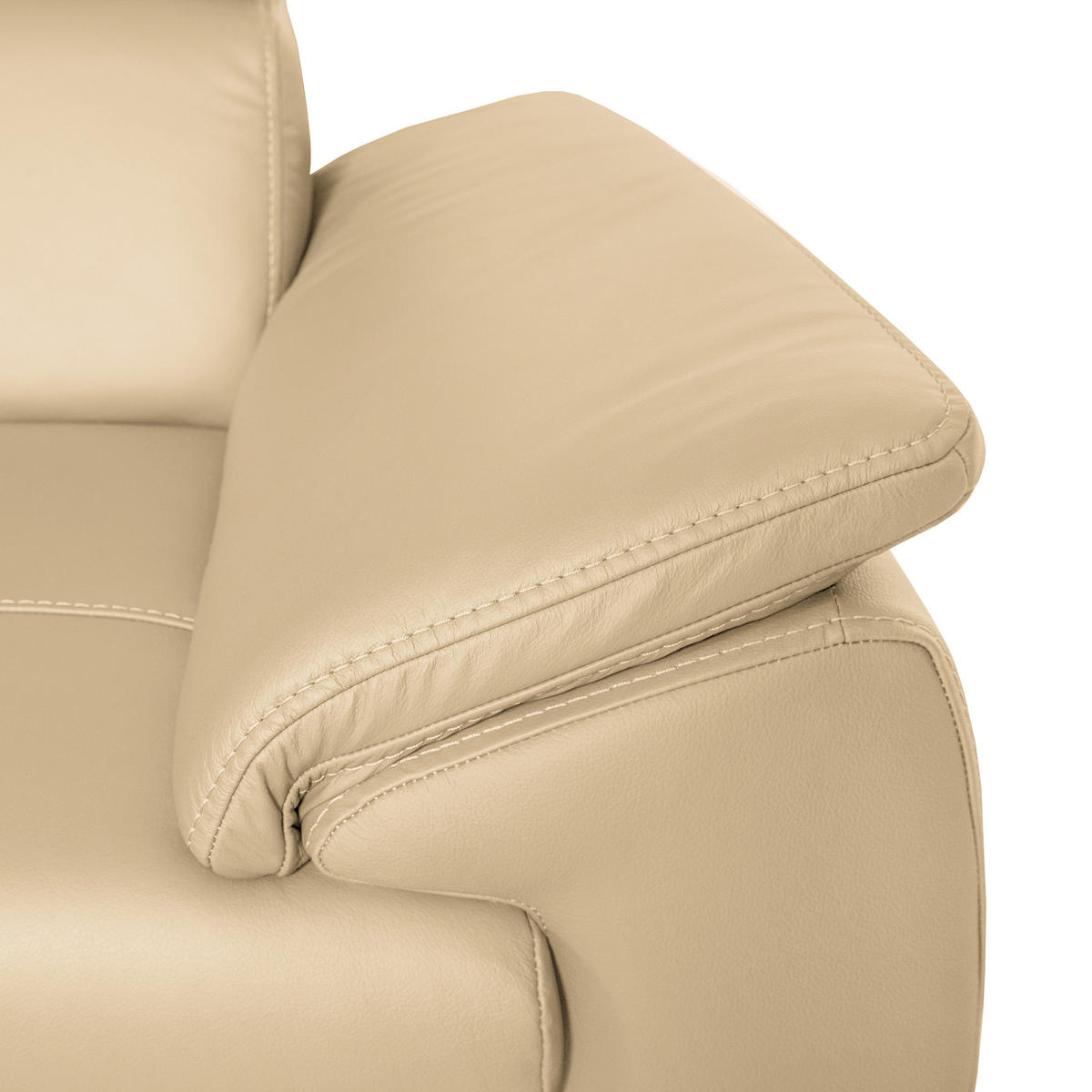 ECKSOFA Beige Echtleder  - Wengefarben/Beige, Design, Leder/Holz (193/265cm) - Livetastic