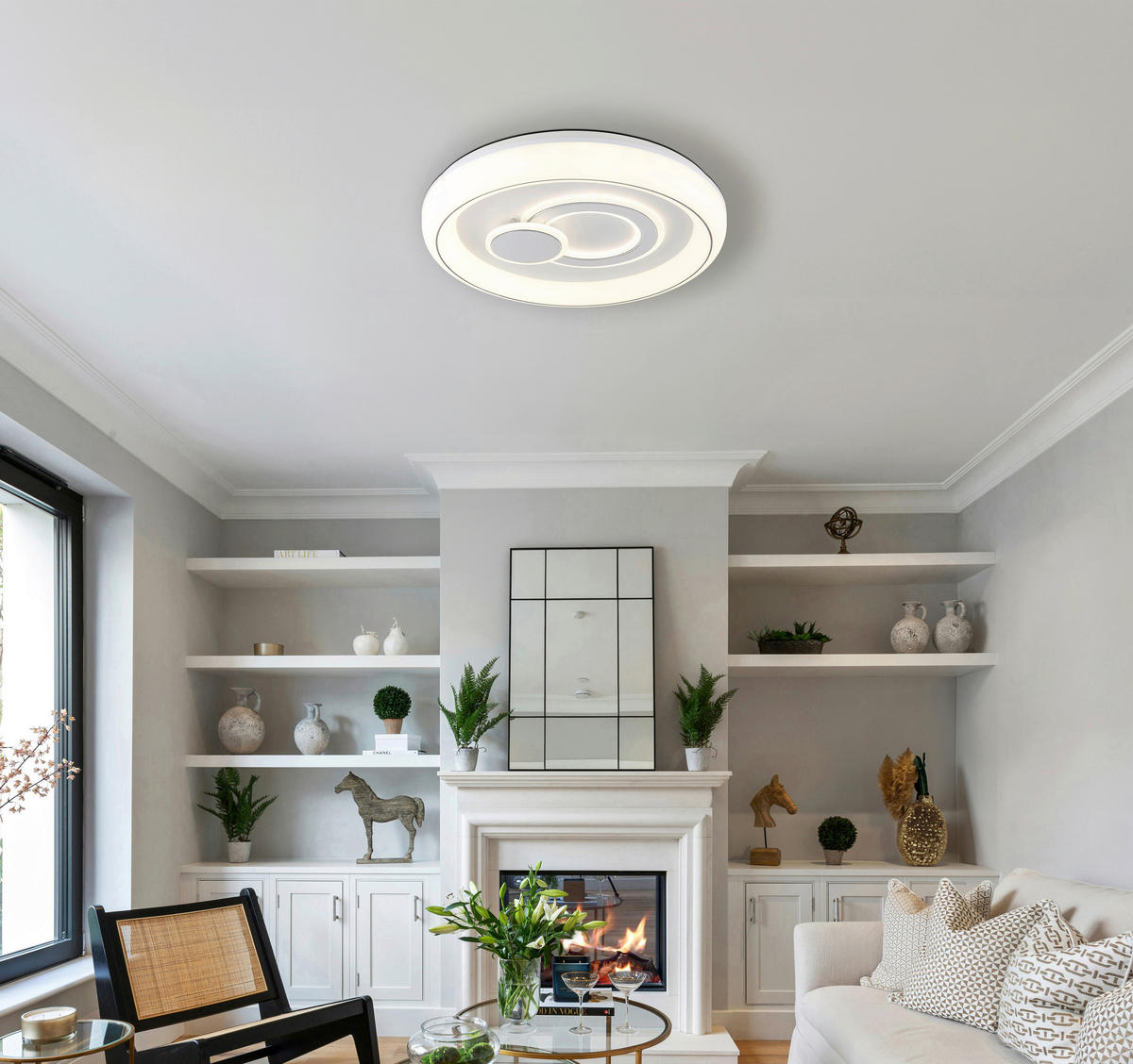 STROPNÉ LED SVIETIDLO, 48/7,5 cm  - biela, Konventionell, kov/plast (48/7,5cm) - Globo