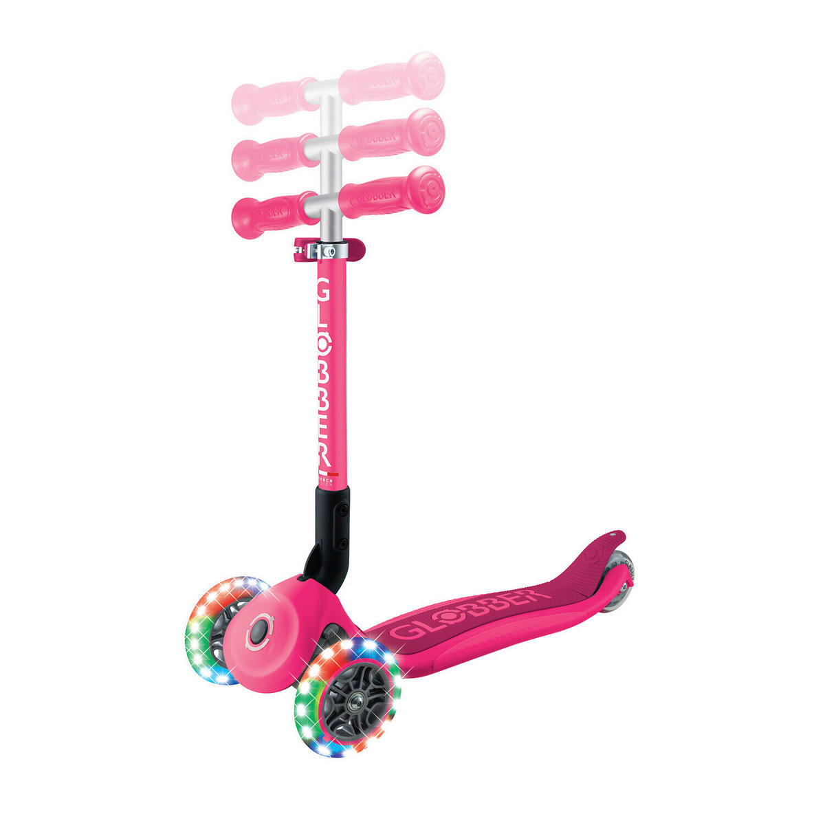 KINDERSCOOTER ELITE LIGHTS  - Fuchsia, Basics, Kunststoff (57.5/28/82.5cm) - GLOBBER