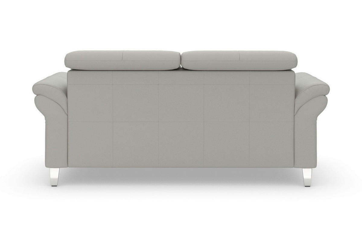 3-SITZER-SOFA ARNGAST E Echtleder Hellgrau  - Chromfarben/Hellgrau, Basics, Leder/Metall (186/84/93cm) - Sit & More