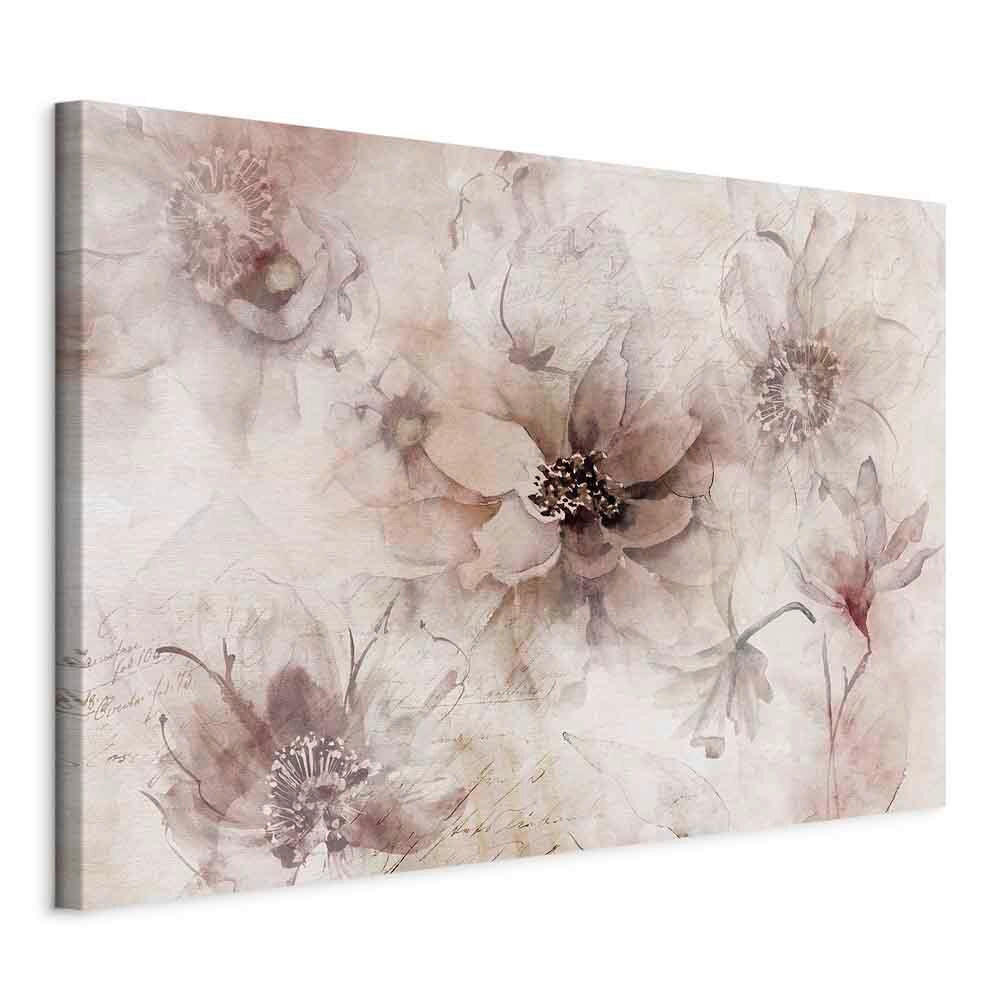 LEINWANDBILD Landschaft & Natur, Abstraktes, Blumen 60/40/1,2 cm  - Grauweiß/Cappuccino, Basics, Holzwerkstoff/Textil (60/40/1,2cm) - artgeist