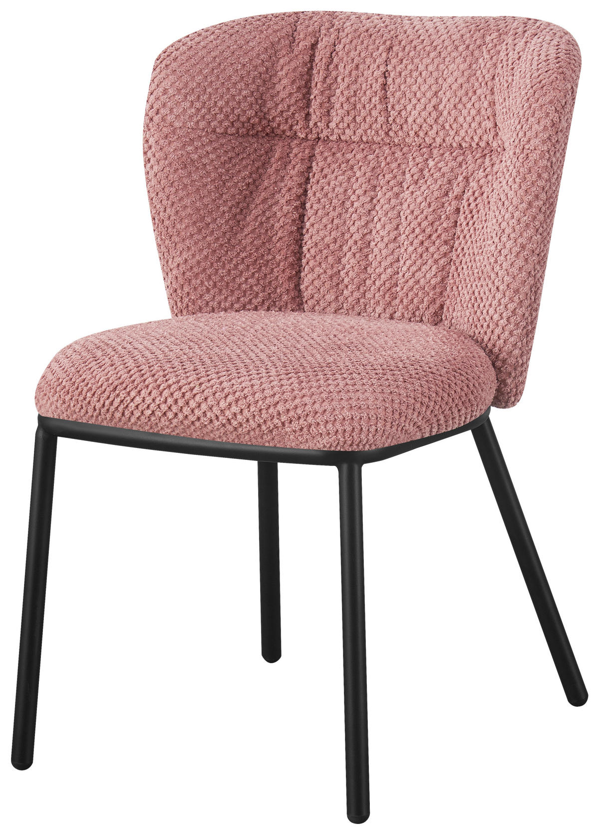 STUHL  in Eisen Webstoff  - Schwarz/Rosa, Design, Textil/Metall (53,5/80/60,5cm) - Stylife