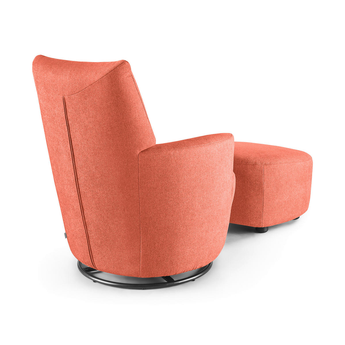 SESSEL Webstoff Koralle    - Koralle/Schwarz, Design, Textil/Metall (80/96/88cm) - SetOne by Musterring