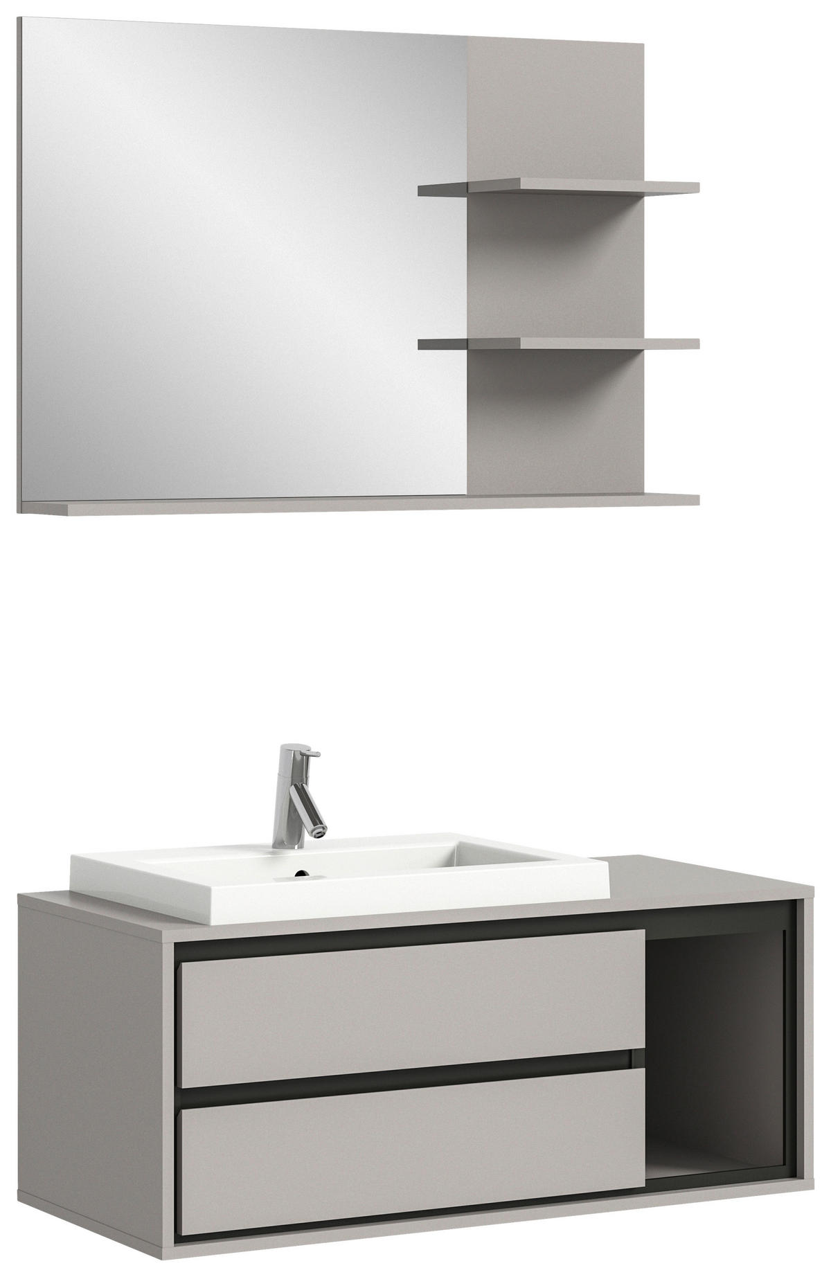 WANDSPIEGEL 100/69/16 cm  - Grau, MODERN, Holzwerkstoff (100/69/16cm) - MID.YOU