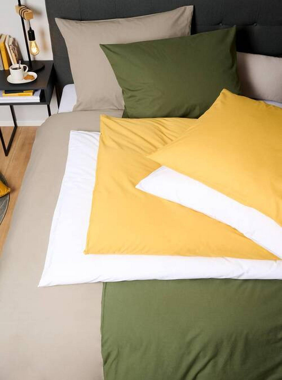 POVLEČENÍ, perkál, olivově zelená, 140/200 cm - olivově zelená, Basics, textil (140/200cm) - Bio:Vio