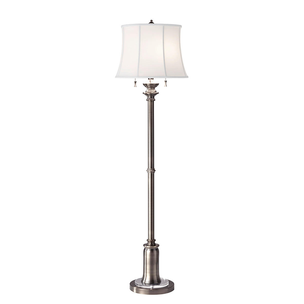 STEHLEUCHTE Landhaus 43.2/157.5 cm  - Nickelfarben, Basics, Textil/Metall (43.2/157.5cm) - Elstead Lighting