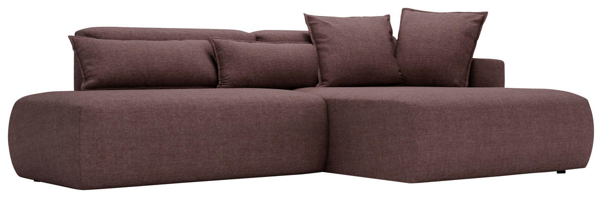ECKSOFA Chenille Beere  - Beere/Schwarz, Design, Kunststoff/Textil (284/160cm) - Livetastic
