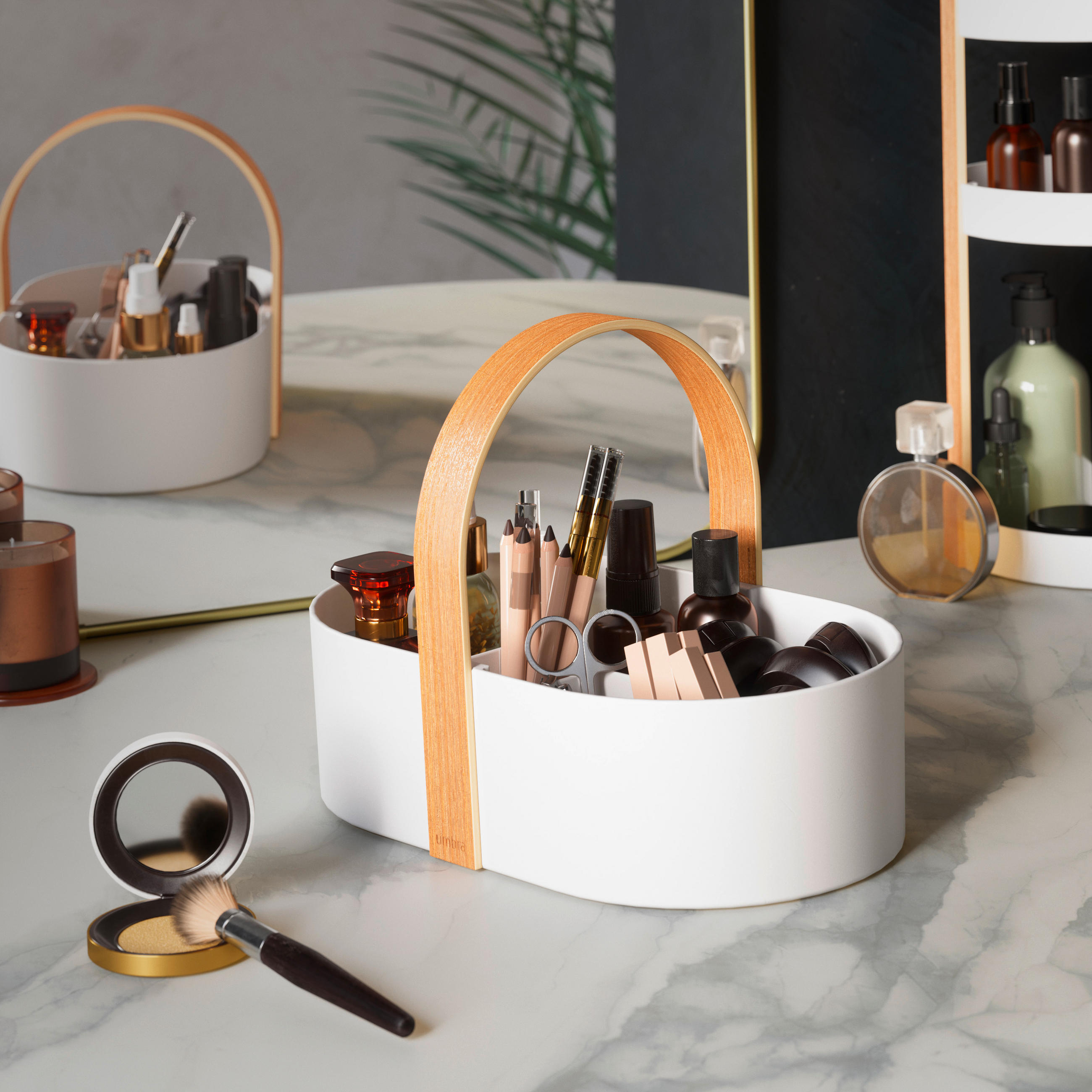 ORGANIZATOR  BELLWOOD 30/20/23 cm                  - bela/naravne barve, Basics, umetna masa/les (30/20/23cm) - Umbra
