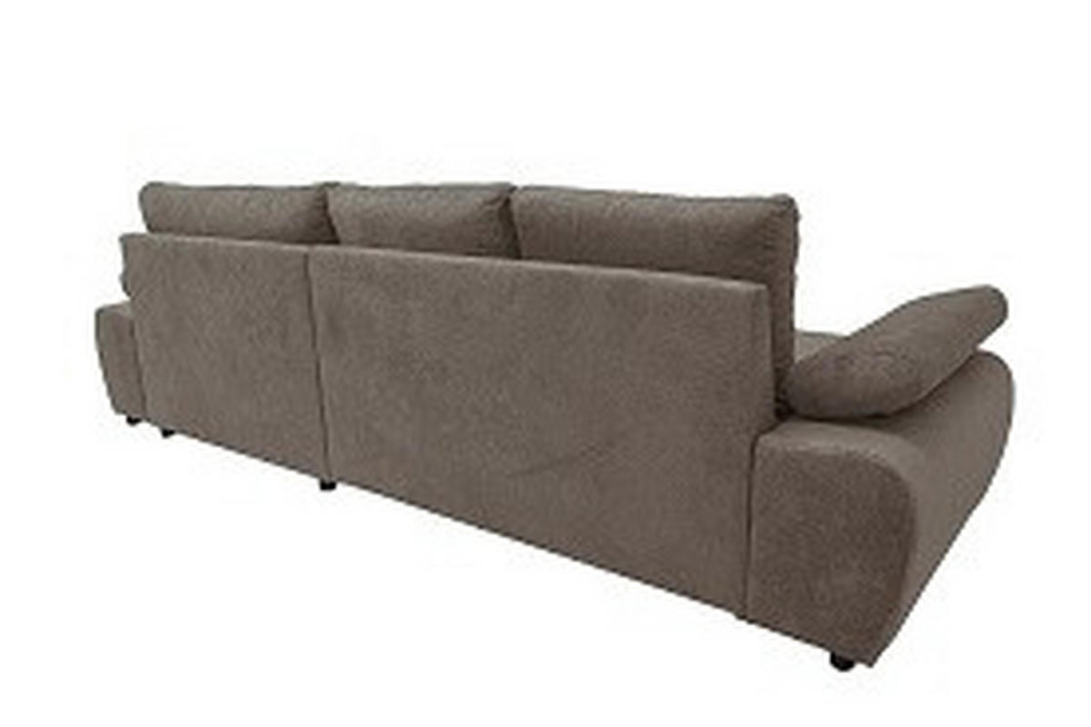 ECKSOFA Anthrazit Flachgewebe Rückenkissen, Bettkasten, Schlaffunktion, Rücken echt, Armteilverstellung  - Chromfarben/Anthrazit, Design, Kunststoff/Textil (294/173cm) - Carryhome