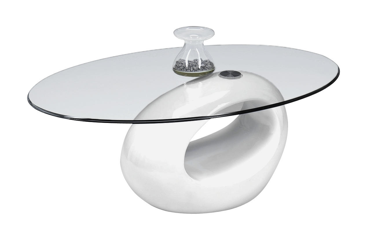 Couchtisch in Kunststoff, Glas 115/65/42 cm