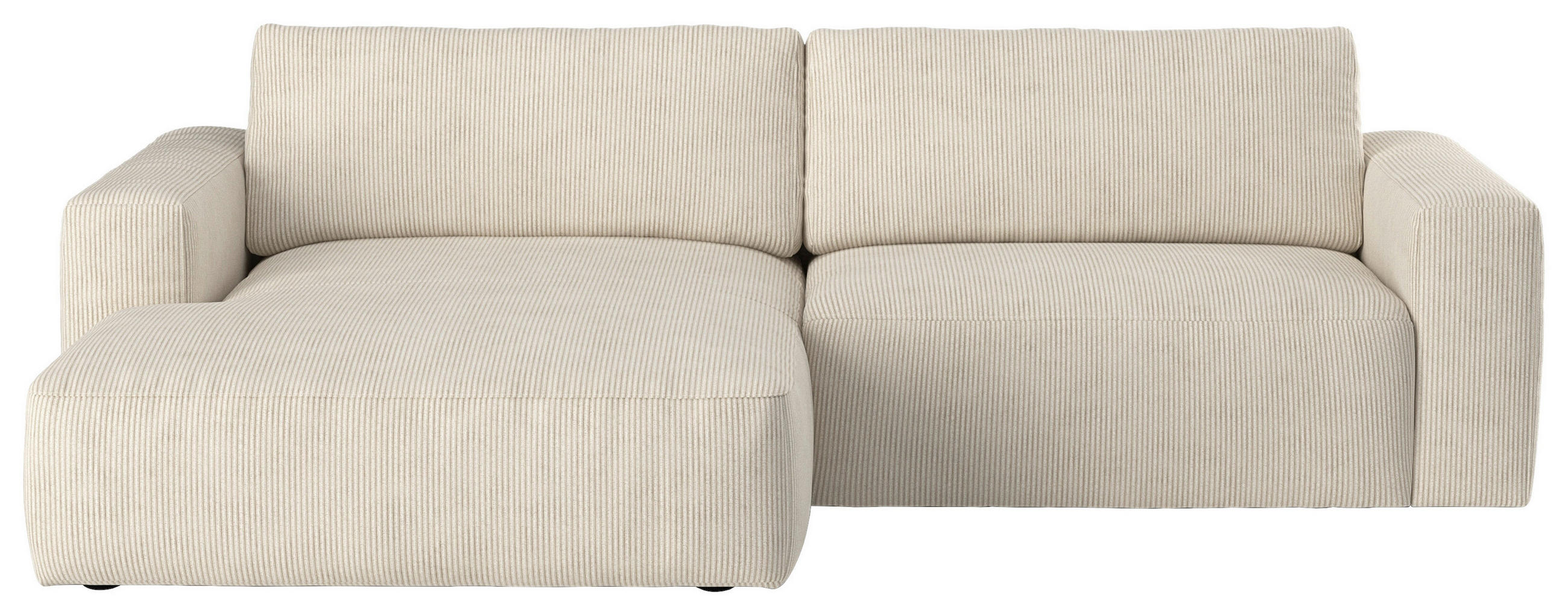 ECKSOFA in Mikrofaser Beige  175/283 cm  - Beige/Schwarz, MODERN, Kunststoff/Textil (175/283cm) - MID.YOU
