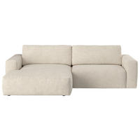 ECKSOFA in Mikrofaser Beige  175/283 cm  - Beige/Schwarz, MODERN, Kunststoff/Textil (175/283cm) - MID.YOU