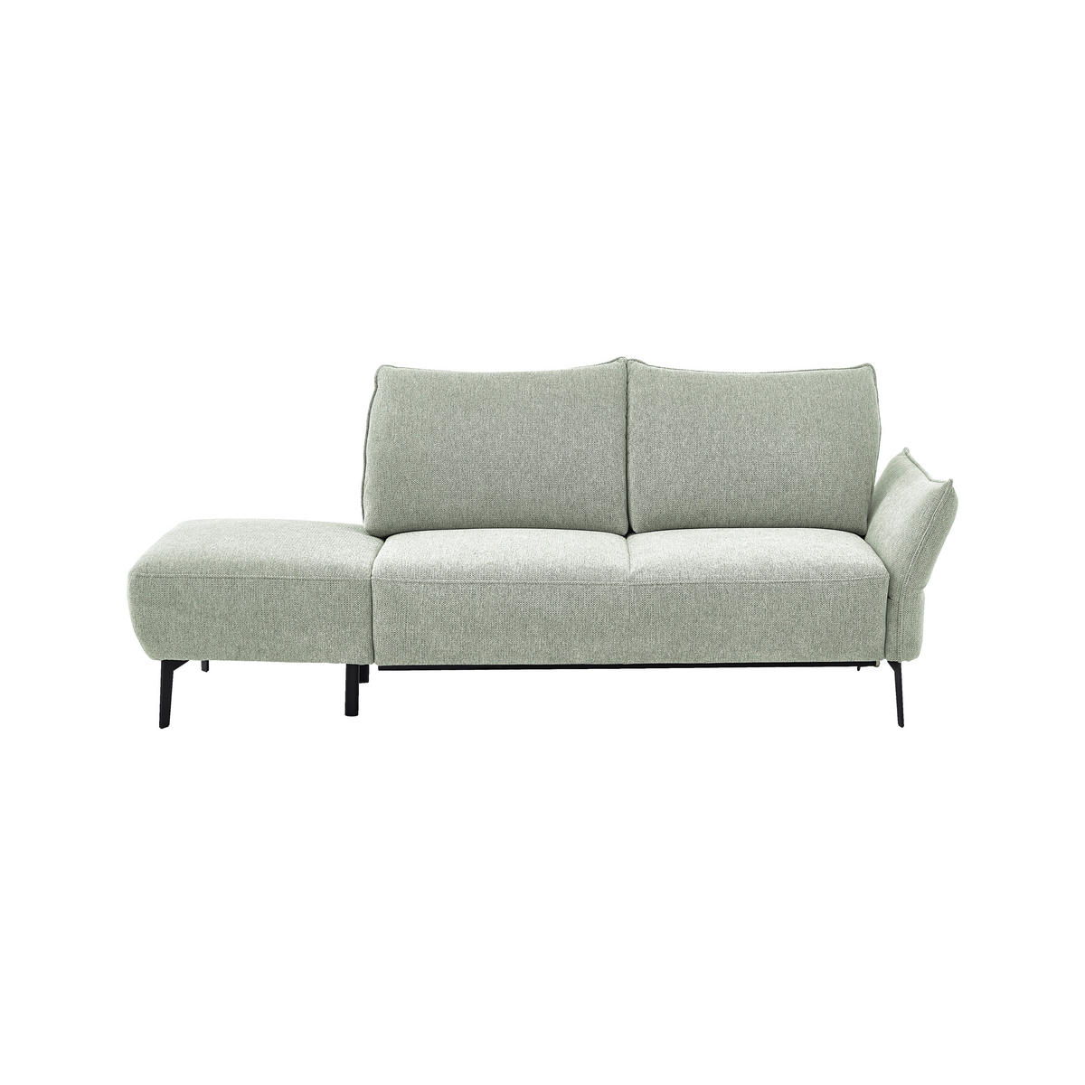 RÉCAMIERE Chenille Greige  - Greige/Schwarz, Konventionell, Textil/Metall (206/90/92cm) - Elegando