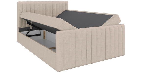 BOXBETT 140/200 cm  in Creme  - Creme/Schwarz, Basics, Kunststoff/Textil (140/200cm) - Carryhome