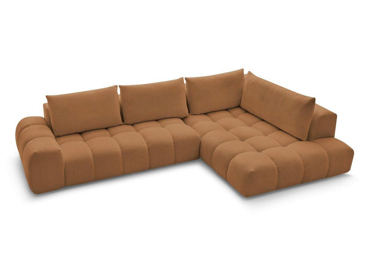 ECKSOFA Ottomane rechts  EVEREST Orange Flachgewebe  - Schwarz/Orange, MODERN, Kunststoff/Textil (352/210cm) - Livetastic