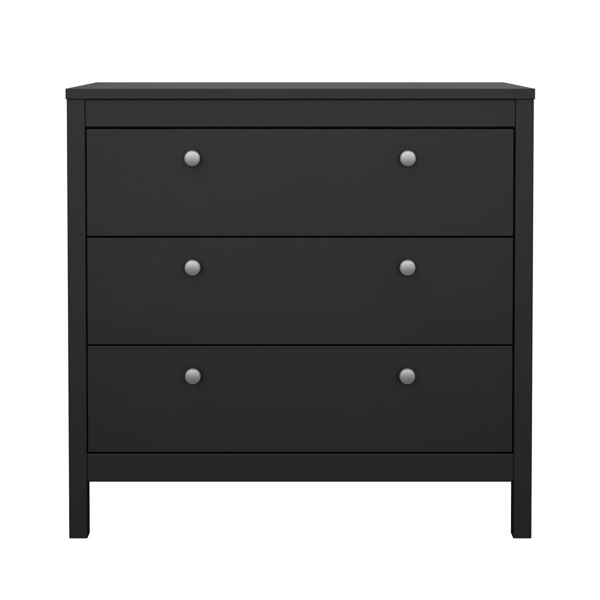 KOMODA, černá, 82,3/79,7/38,4 cm - barvy stříbra/černá, Moderní, kov/kompozitní dřevo (82,3/79,7/38,4cm) - MID.YOU