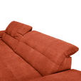 ECKSOFA in Mikrofaser Orange 180/265 cm - Chromfarben/Orange, Design, Textil/Metall (180/265cm) - Carryhome