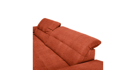 ECKSOFA in Mikrofaser Orange 180/265 cm - Chromfarben/Orange, Design, Textil/Metall (180/265cm) - Carryhome