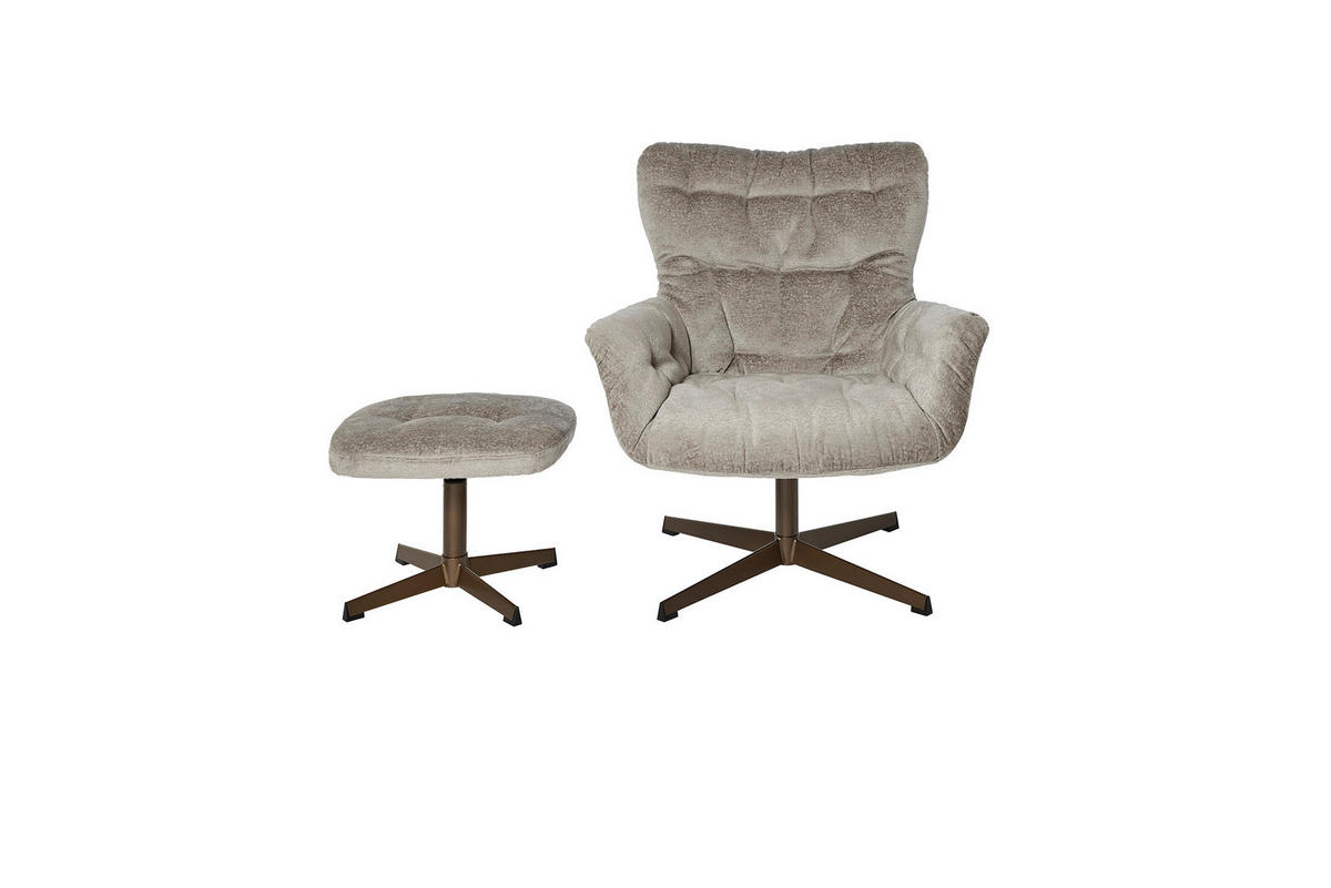 RELAXSESSELSET in Holz Grau, Kupferfarben  - Grau/Kupferfarben, MODERN, Holz (83/88/80cm) - MID.YOU