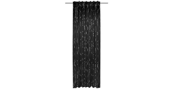 Vorhang mit Schlaufen und Band Sissi B: 135cm, Schwarz - Schwarz, MODERN, Textil (135/245cm) - Luca Bessoni