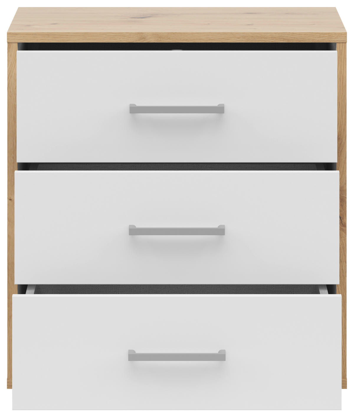 NACHTSCHRANK  - Silberfarben/Grauweiß, Basics, Holzwerkstoff/Kunststoff (50/54/35cm)