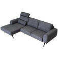 ECKSOFA in Struktur Graphitfarben  - Schwarz/Graphitfarben, Design, Textil/Metall (157/262cm) - Novel