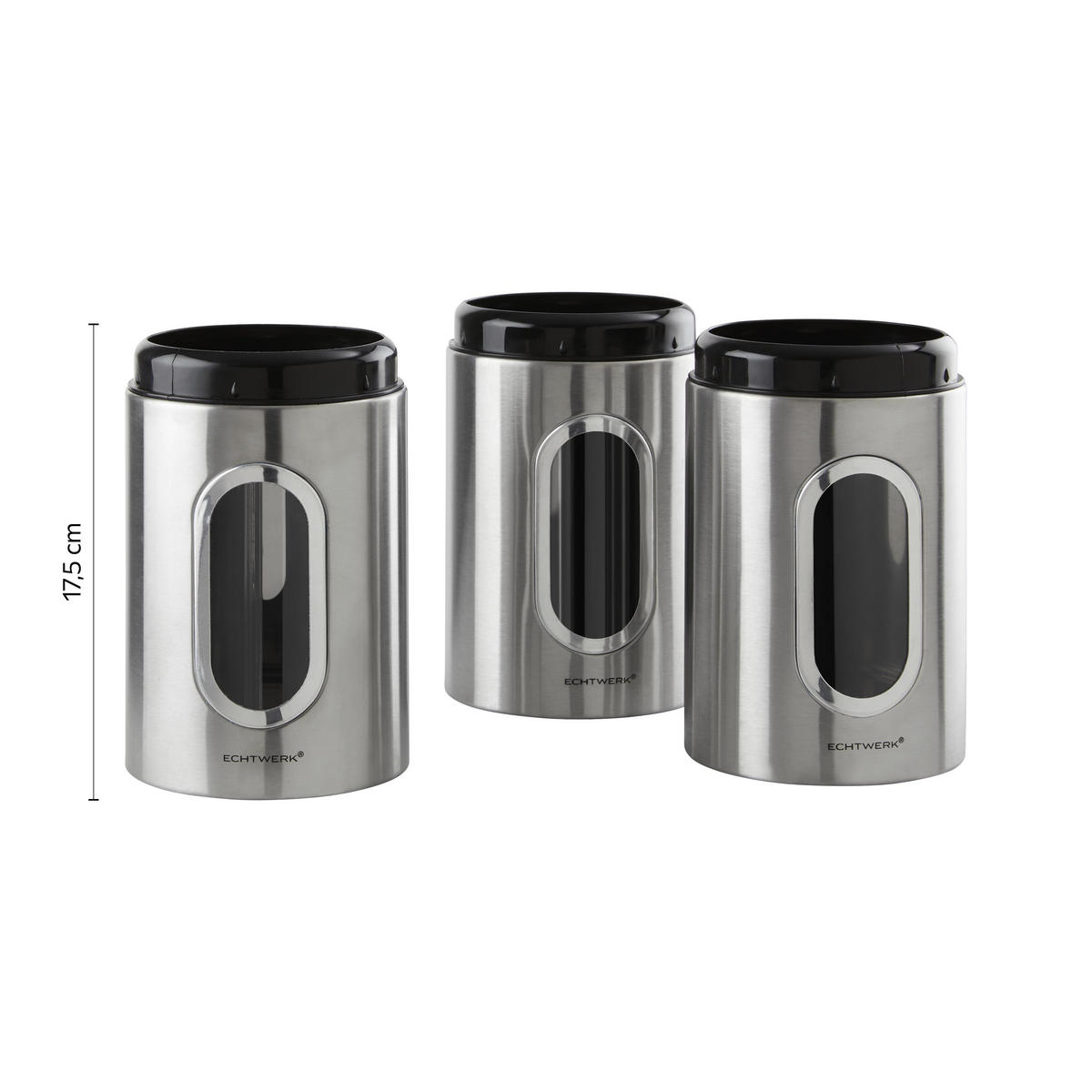 VORRATSDOSENSET 3-teilig  - Silberfarben, Trend, Metall (11/17,5cm) - Echtwerk