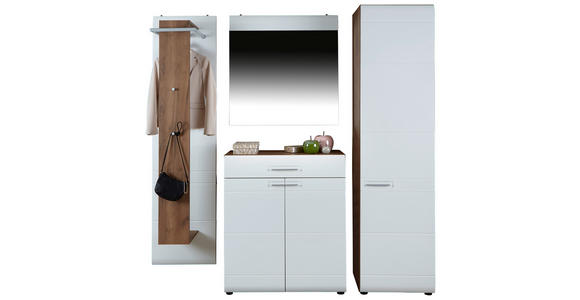 Schuhschrank Avensis - Eichefarben/Weiß, MODERN, Holzwerkstoff (52/205,7/37,1cm) - Luca Bessoni