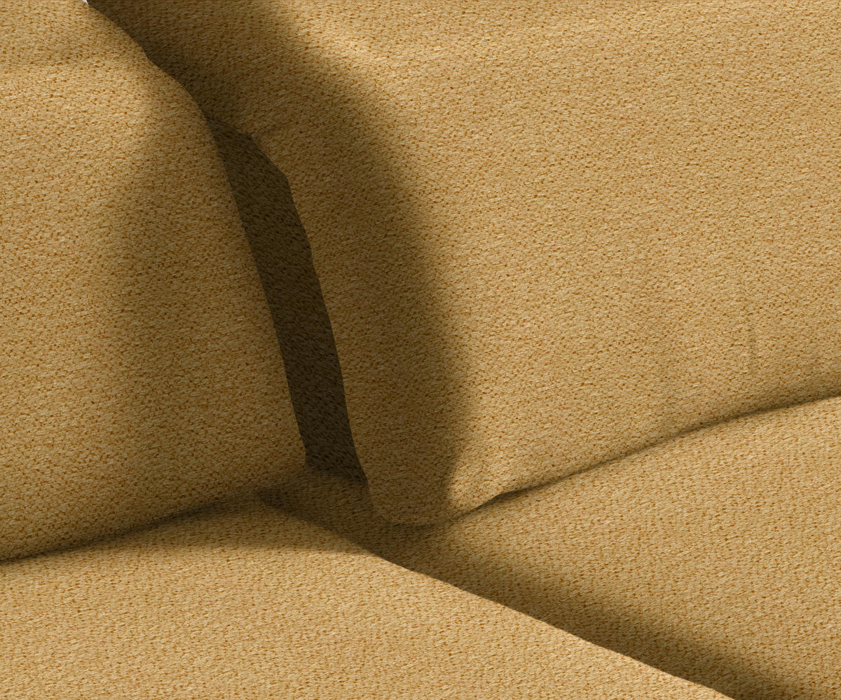 ECKSOFA in Webstoff Currygelb  - Currygelb/Schwarz, Design, Textil/Metall (289/180cm) - Stylife
