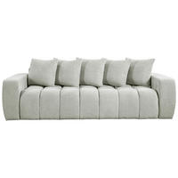 SCHLAFSOFA in Struktur, Bouclé Creme  - Creme/Schwarz, Basics, Kunststoff/Textil (250/86/140cm) - Livetastic
