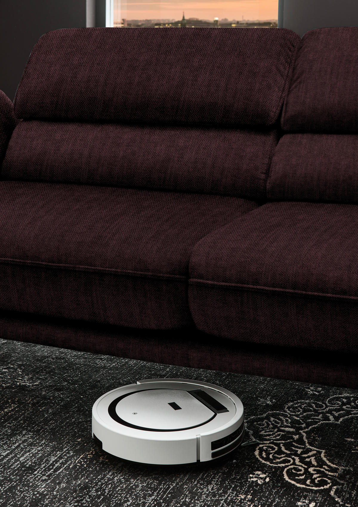 ECKSOFA in Velours Dunkelbraun  - Dunkelbraun/Schwarz, Design, Textil/Metall (283/153cm) - Valdera