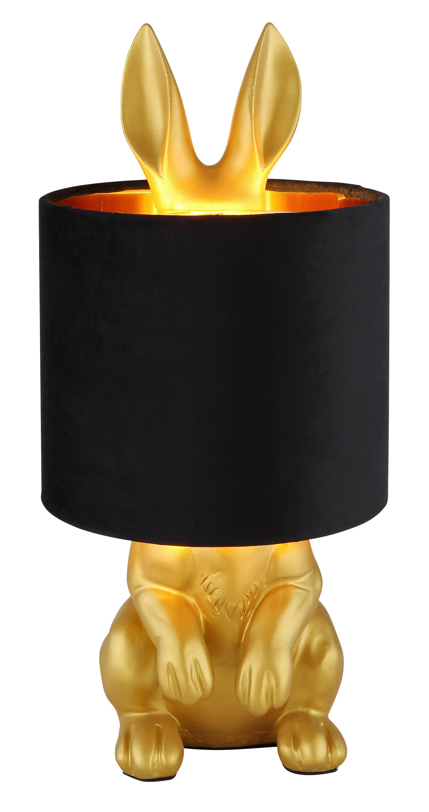 BORDSLAMPA RABBIT 18/41 cm   - svart/guldfärgad, Trend, textil/plast (18/41cm) - Globo