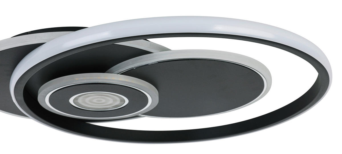 DECKENLEUCHTE 50/42,5/6,5 cm   - Chromfarben/Schwarz, Trend, Kunststoff/Metall (50/42,5/6,5cm) - Novel