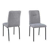 STUHL-SET 2 Stück  in Textil  - Hellgrau/Schwarz, Design, Textil/Metall (44,5/87/55,5cm) - Livetastic