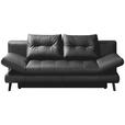 SCHLAFSOFA in Echtleder Anthrazit  - Anthrazit/Schwarz, Design, Leder/Metall (209/94/94cm) - Novel