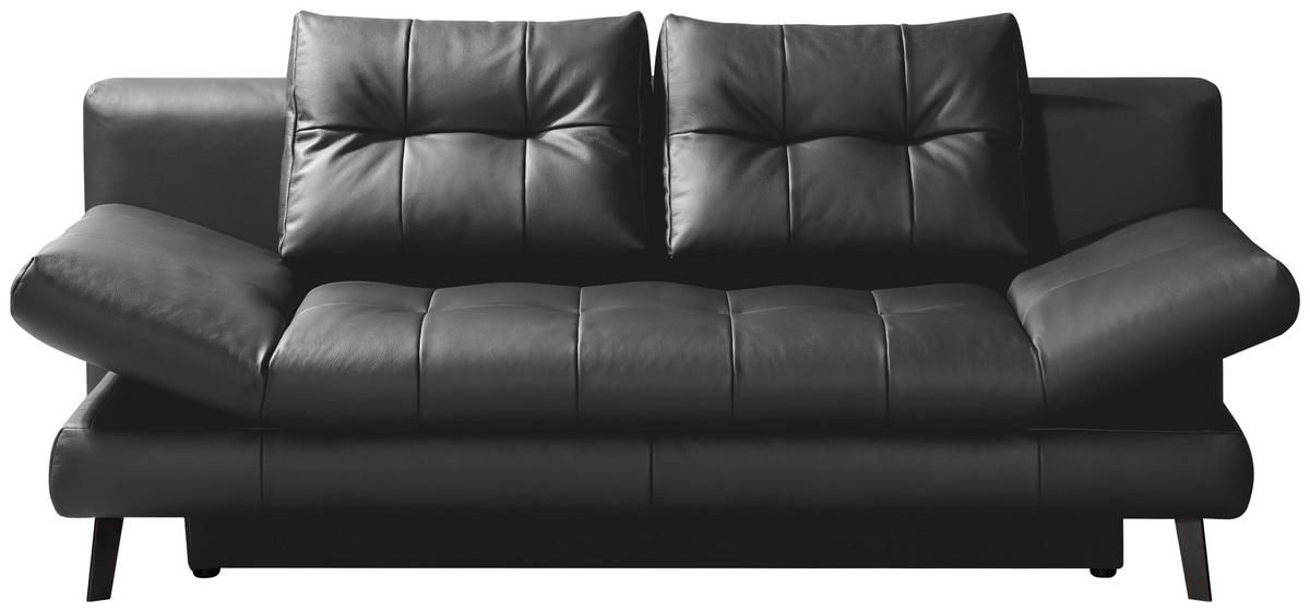 SCHLAFSOFA Anthrazit Echtleder  - Anthrazit/Schwarz, Design, Leder/Metall (209/94/94cm) - Novel