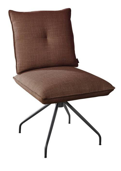 STUHL - Schwarz/Kupferfarben, Design, Textil/Metall (50/90/70cm) - Dieter Knoll