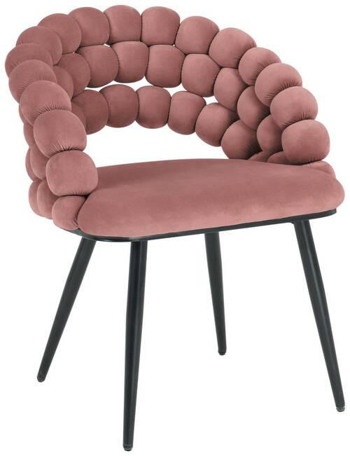 ARMLEHNSTUHL  in Eisen Samt  - Schwarz/Rosa, Design, Textil/Metall (58/80/62cm) - Novel