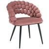 ARMLEHNSTUHL  in Eisen Samt  - Schwarz/Rosa, Design, Textil/Metall (58/80/62cm) - Novel
