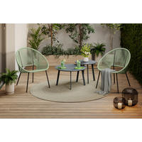 GARTENSESSEL Stahl Grün, Schwarz  - Schwarz/Grün, MODERN, Kunststoff/Metall (69/82/68cm) - Ambia Garden