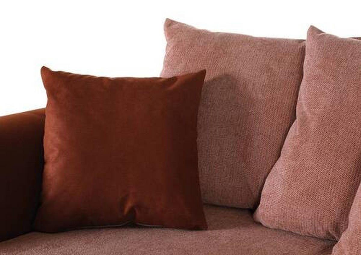 MEGASOFA Flachgewebe Orange  - Schwarz/Orange, ROMANTIK / LANDHAUS, Holz/Textil (276/81/140cm) - Landscape