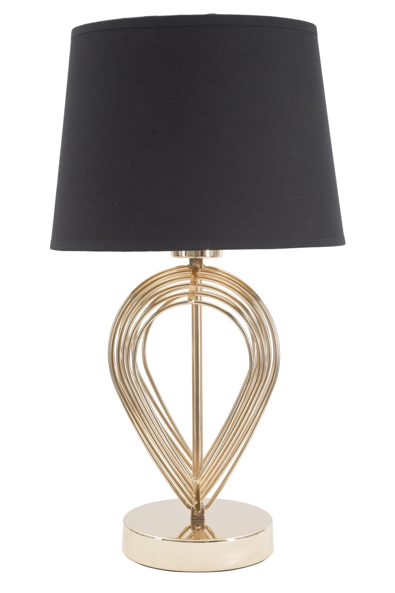 TISCHLEUCHTE 24/44 cm  - Goldfarben/Schwarz, Trend, Papier/Textil (24/44cm) - Mauro Ferretti