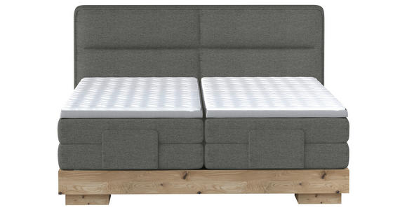 BOXSPRINGBETT 180/200 cm  in Anthrazit, Eichefarben  - Eichefarben/Anthrazit, Natur, Holz/Textil (180/200cm) - Valnatura